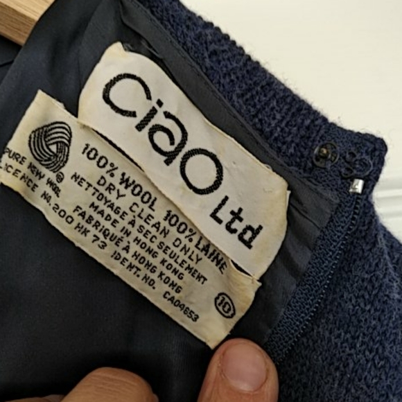 Vintage fully lined wool blue dress - Picture 6 of 7